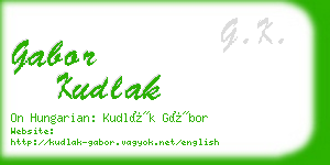 gabor kudlak business card